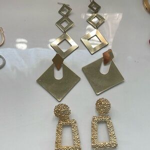 Gold different style earrings